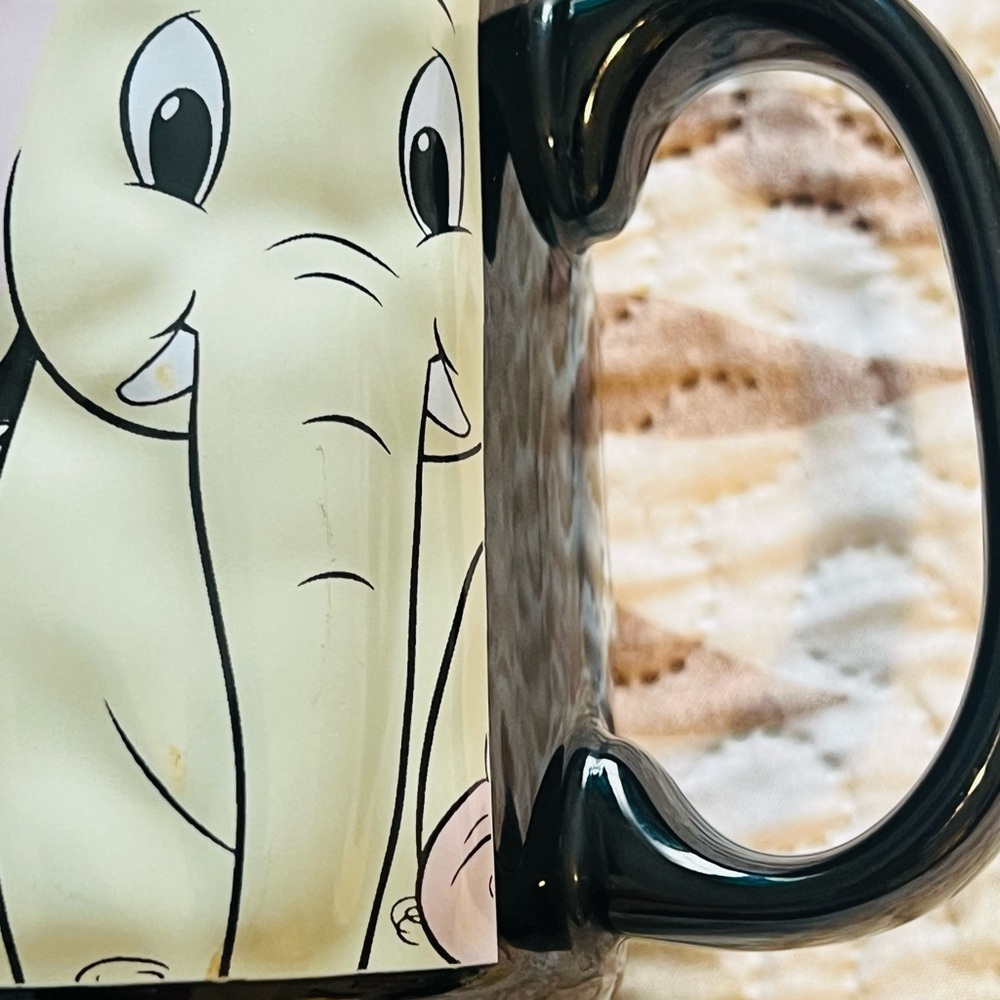 Elephant Design Black and Cream Mug